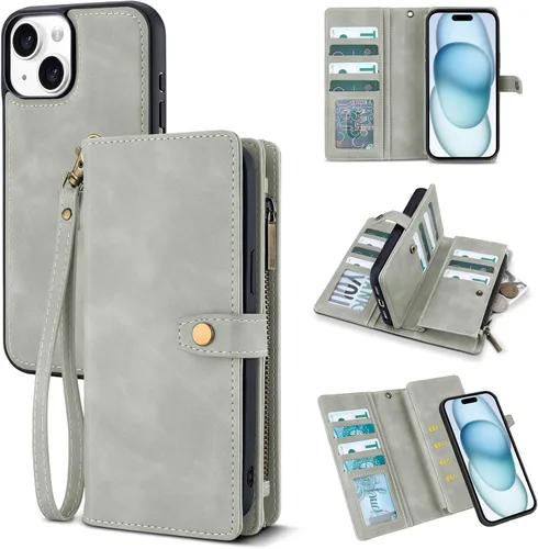 Vista 74 de TwoHead Funda tipo cartera para iPhone 12 Pro Max con tarjetero, funda magnética desmontable para teléfono 12 Pro Max, piel sintética, a prueba