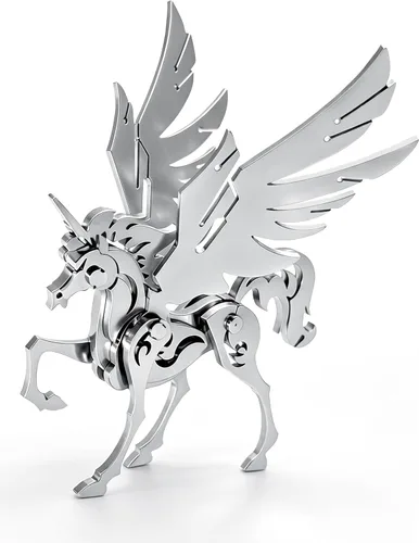 Vista 6 de Kits de modelo de metal 3D, rompecabezas de metal 3D de lobo mecánico, serie de animales de acero DIY, rompecabezas simples 3D, decoración