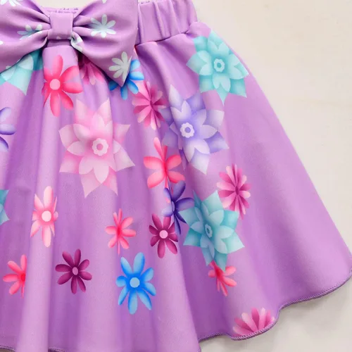 Vista 3 de yonvary Encanto - Traje de baño Isabela Mirabel Cosplay para niños traje de baño Pepa para niñas traje de baño de princesa con volantes