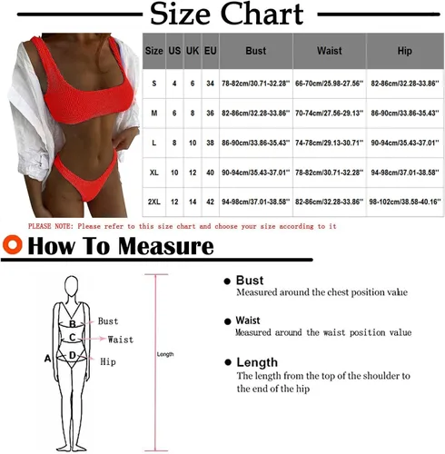 Vista 5 de Traje de baño de bikini liso de tela arrugada para mujer