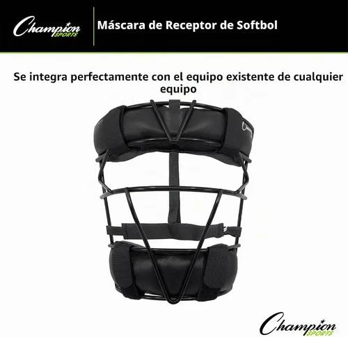 Vista 7 de Champion Sports Máscara de receptor de sóftbol, ligera con marco de alambre duradero, máscara de receptor de arnés ajustable, ajuste cómodo