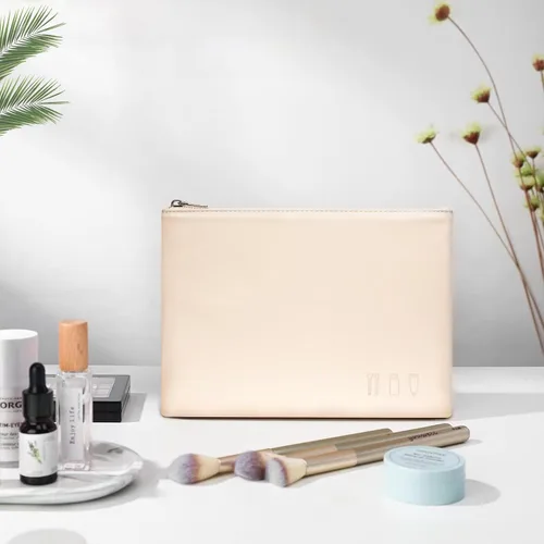 Vista 7 de Travel Makeup Bag, cosmetic travel bag Large Capacity Leather Cosmetic Bags for Women,Waterproof Portable Pouch Bag Make up Organizer
