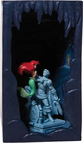 Vista 5 de Enesco Disney Showcase - Soporte para libros iluminado de la gruta secreta de Ariel's Secret Grotto, pintada a mano, hecha a mano, coleccionable