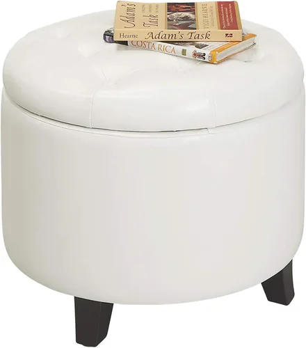 Vista 8 de Convenience Concepts Designs4Comfort - Otomana de almacenamiento, piel sintética negra