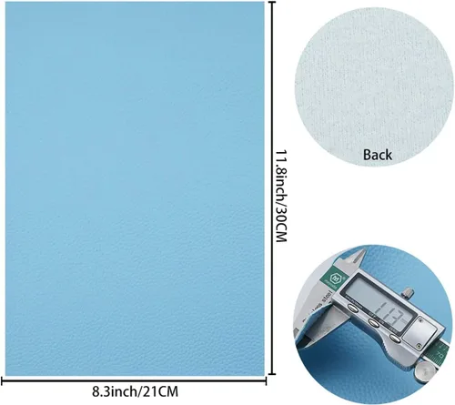 Vista 3 de LITCHI 8 hojas de tela de piel sintética con textura de grano de litchi de color brillante de 8 x 12 pulgadas para lazos y aretes