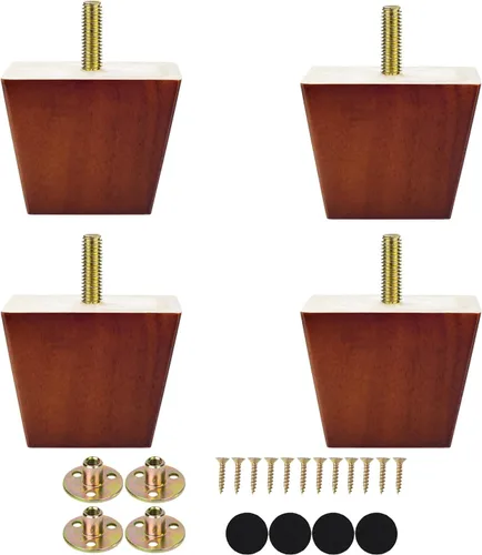 Vista 7 de Michanco Juego de 4 patas cuadradas para sofá de 2 pulgadas, patas de repuesto de madera para sofá otomano, sillón reclinable