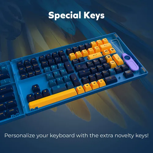 Vista 6 de Akko Teclado mecánico completo para juegos con cable 5108S Macaw Teclado con cable LED RGB con teclas PBT Teclado mecánico con cable USB-C