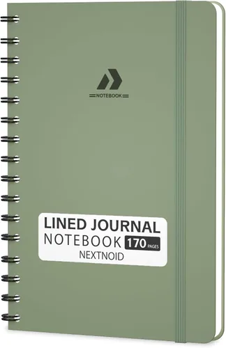 Vista 10 de Nextnoid Cuaderno de espiral forrado para mujeres y hombres, tamaño A5 (5.8 x 8.3 pulgadas), 170 páginas, cuadernos de tapa dura para trabajo y toma