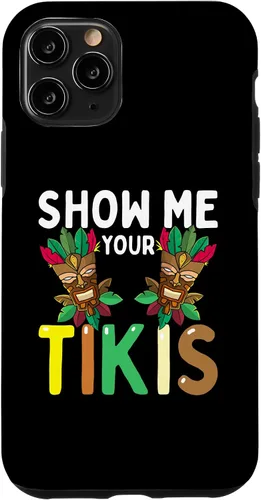 Vista 10 de Carcasa divertida para iPhone 14 Show Me Your Tikis Boobs Aloha Hawaii Luau
