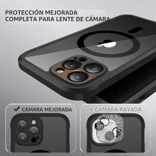 Vista 4 de BERFY Funda para iPhone 12 Pro Max, compatible con MagSafe, protector de pantalla de privacidad integrado y protección de cámara, antiespía