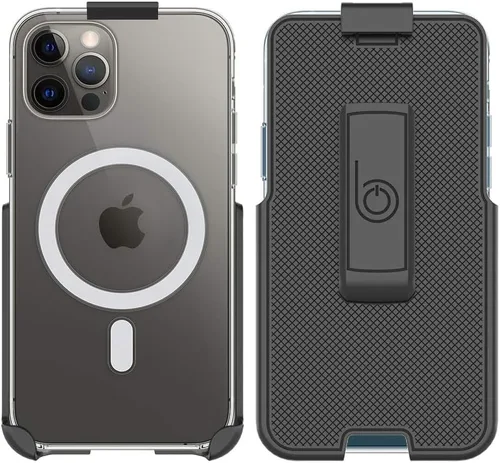 Vista 3 de BELTRON Funda con clip para cinturón compatible con Apple Clear Case para iPhone 14 Plus, iPhone 14 Pro Max. Características: soporte integrado