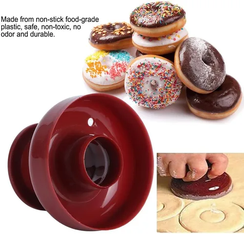 Vista 5 de Cortador de donas de operación simple, fabricante de donas no tóxico, reutilizable para familias, escuela para chocolate para pasta de azúcar