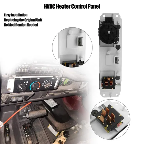 Vista 4 de Panel de control climático HVAC para Jeep Wrangler TJ 1999-2004 Interruptor de control del selector de calentador, panel de calentador climático