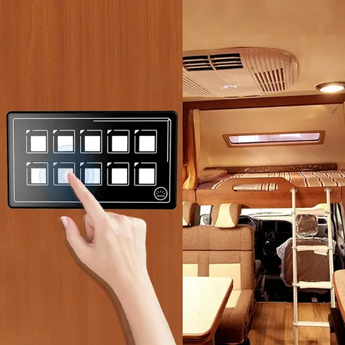 Vista 8 de Panel de interruptor de control, panel de interruptor de control de membrana universal 10P, control de aplicación Bluetooth con módulo