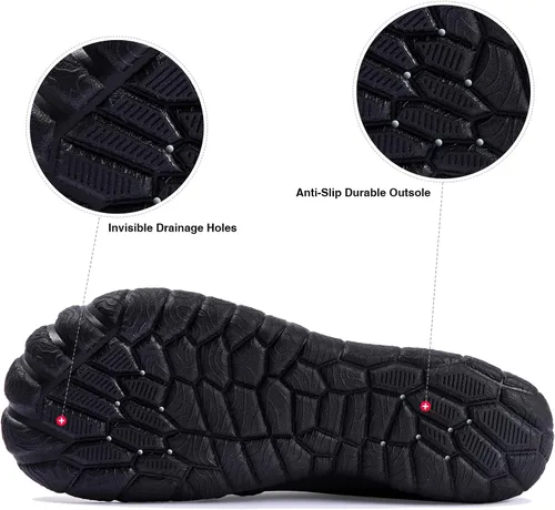 Vista 2 de Josaywin Zapatos de agua para hombre descalzos de secado rápido, calcetines acuáticos para natación, buceo, surf, piscina, deportes acuáticos