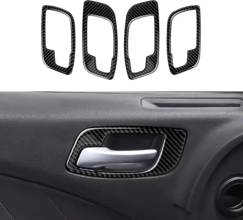 Vista 24 de Coche cambio cambio panel cubierta calcomanías para 2011 2012 2013 2014 Dodge cargador accesorios fibra carbono interior pegatinas