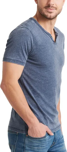 Vista 4 de Lucky Brand Venice Burnout - Camiseta de cuello con muesca y dos botones para hombre