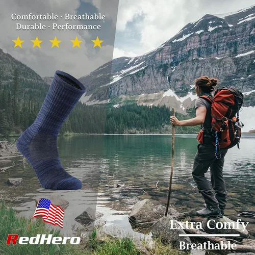 Vista 3 de Calcetines acolchados de lana merino para mujer con ligeros y suaves térmicos, para senderismo, senderismo, golf, senderismo, casual, para mujer