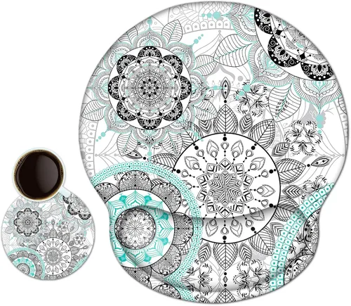 Vista 9 de AIMSA Alfombrilla de mouse con soporte para muñeca, reposamuñecas ergonómica, cómoda almohadilla de gel para mouse con base de poliuretano Butterfly