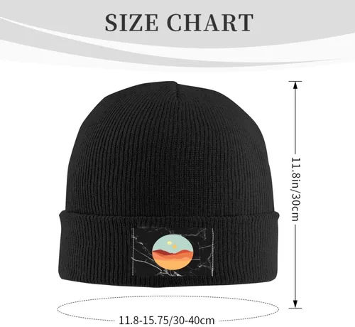 Vista 2 de RUAPIA-Two-Suns-Beanie-Hats, Black Knit Beanie Cap Winter Hat for Men Women