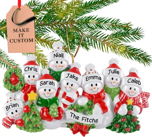 Vista 13 de Adorno personalizado para pareja 2025 Personalización gratuita las 24 horas Adornos de Navidad de muñeco de nieve grabados con láser para árbol