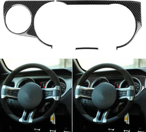 Vista 18 de NVCNX Fibra de Carbono Compatible con Ford Mustang GT Shelby 2010-2014 2011 2012 2013 Consola Central del Coche Transmisión Automática Caja