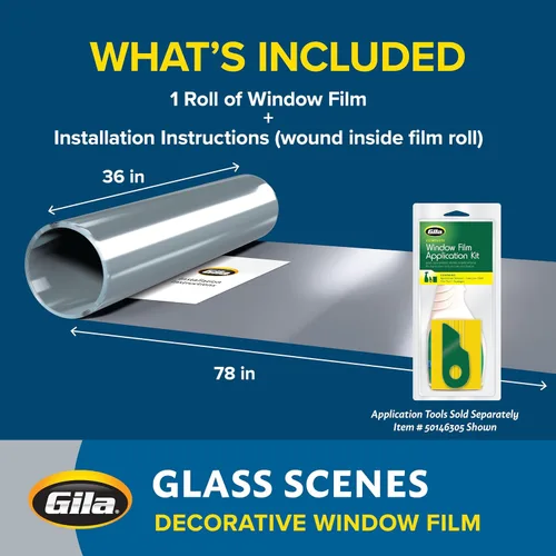 Vista 10 de Gila® Lámina de cristal para decoración de privacidad en cascada, adherencia estática, sin pegamento, sin adhesivo, 3 pies x 6.5 pies