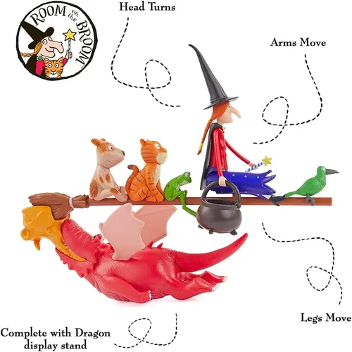 Vista 2 de The Room On The Broom Story Time Set Figuras de acción coleccionables de personajes articulados Juguetes oficiales y regalos de la serie