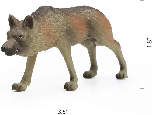 Vista 4 de RESTCLOUD Juego de 7 piezas de figuras de juguete de lobo conjunto de figuras de animales de lobo (Conjunto de lobo A)