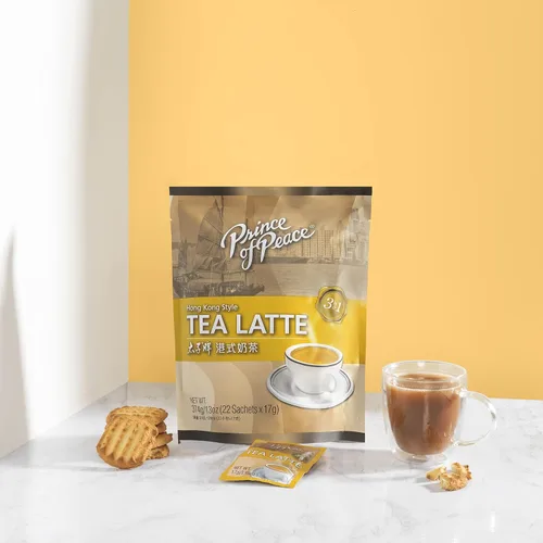 Vista 2 de Prince of Peace® Latte de té estilo Hong Kong 3 en 1 (22 bolsitas)
