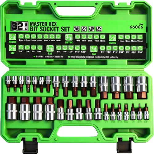 Vista 10 de Juego de adaptadores giratorios de impacto de 7 piezas, 1/4" 3/8" 1/2" Drive Universal Joint Socket Set CR-MO Steel, reductor de enchufes de junta