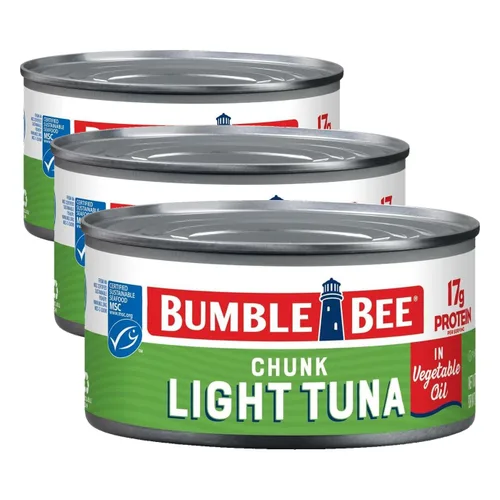 Vista 13 de Bumble Bee Atún Claro en Trozos en Aceite, Lata de 5 Onzas - Atún Listado Capturado Salvaje - 22g de Proteína por Porción - Mariscos Sostenibles