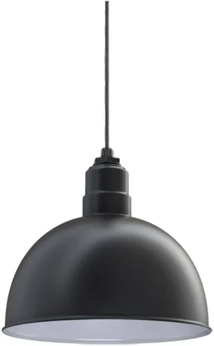 Vista 30 de Steel Lighting Co. Colgante de cuenco rosa Lámpara montada en el techo Cúpula de 15 pulgadas vástago de 12 pulgadas Estilo granero de acero