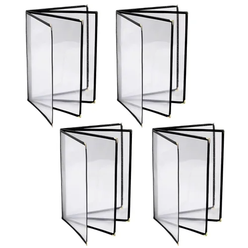 Vista 10 de 2 piezas de fundas de menú de 8.5 x 11 pulgadas, soporte para menú de restaurante, 4 páginas, 8 vistas, funda transparente de menú, se adapta a