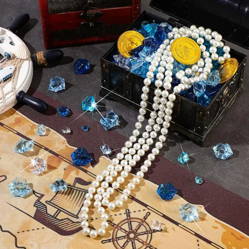 Vista 3 de Nuanchu 1140 gemas acrílicas piratas, cubos de hielo falsos, tamaños mixtos, joyas trituradas, diamantes de plástico, relleno de jarrón para bodas