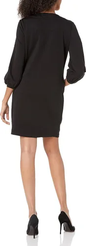 Vista 2 de Karl Lagerfeld Paris Women's French Terry Lace Up Logo Shift Dress