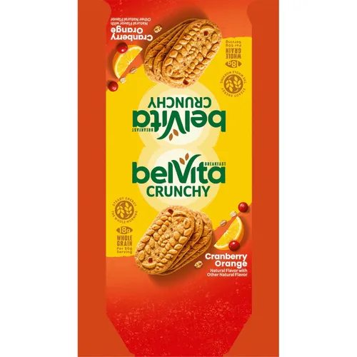 Vista 19 de belVita Galletas de barras de desayuno, naranja arándano, 8 paquetes
