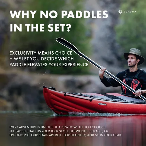 Vista 5 de GUMOTEX Kayak inflable SEAWAVE: ligero, maniobrable y robusto para aventuras de dos personas en ríos, lagos y ensenadas costeras, ideal para paseos