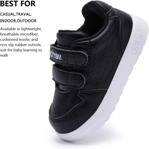 Vista 3 de BMCiTYBM Zapatos de bebé para niños y niñas, zapatos para caminar para niños pequeños, zapatos ligeros antideslizantes para 6, 9, 12, 18, 24 meses