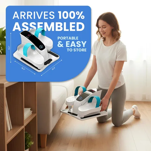 Vista 6 de Máquina Elíptica Bajo Escritorio – Ejercicio de Pedal Eléctrico Sentado para Adultos y Mayores, Silencioso Ejercicio de Piernas Elíptico con Control