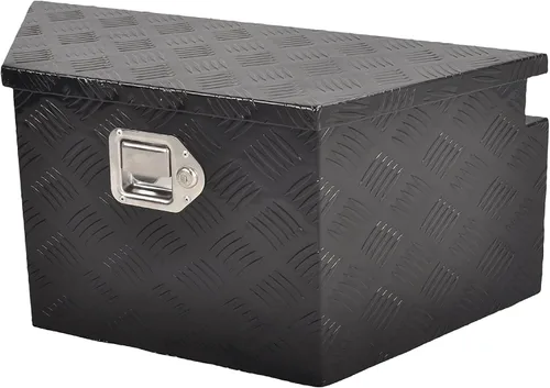 Vista 10 de Caja de herramientas de aluminio de 29 pulgadas para remolque de utilidad, caja de herramientas con lengüeta ancha para remolque de utilidad