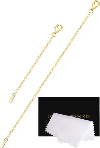 Vista 14 de Extensores de collar para mujer, chapados en oro de 14 quilates, extensores de collar duraderos, cadena de plata de ley 925 para pulsera y Dorado
