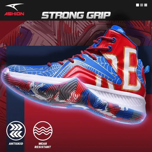 Vista 5 de ASHION Kids Basketball Shoes Youth Mid-Top Sneakers Non-Slip Sport Trainer Shoes for Boys Girls