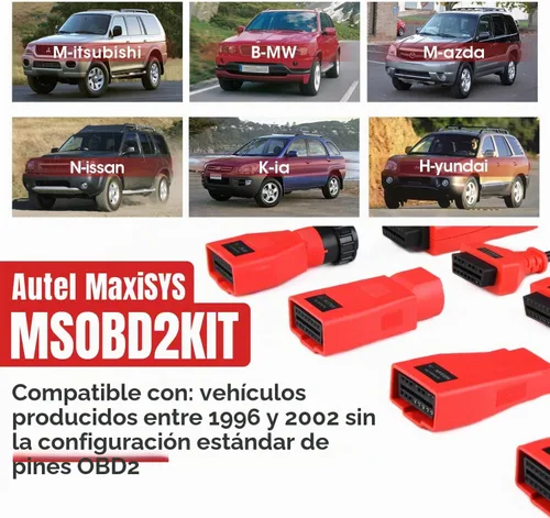Vista 2 de Autel MaxiSys MSOBD2KIT Kit de adaptador no OBDII, 9 conectores de diagnóstico OBD con funda de transporte moldeada por soplado resistente