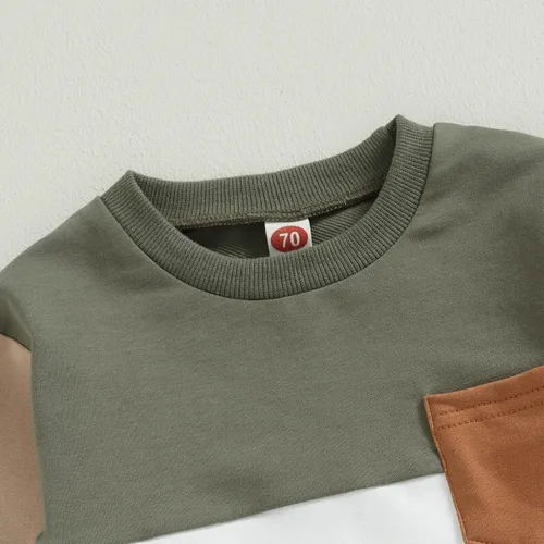 Vista 4 de FYBITBO Conjunto de sudadera de manga larga y pantalones deportivos para bebé niño