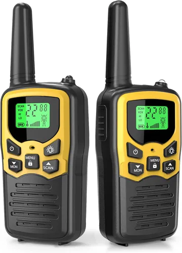 Vista 10 de Walkie Talkies, Walkie talkies de largo alcance MOICO para adultos con 22 canales FRS, walkie talkie familiar con linterna LED, pantalla LCD VOX