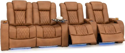 Vista 177 de Seatcraft Asiento de cine en casa Diamante Marrón Reclinable Individual