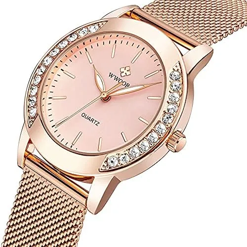 Vista 2 de MASTOP Relojes analógicos de cuarzo, con correa de malla e impermeables, para mujer