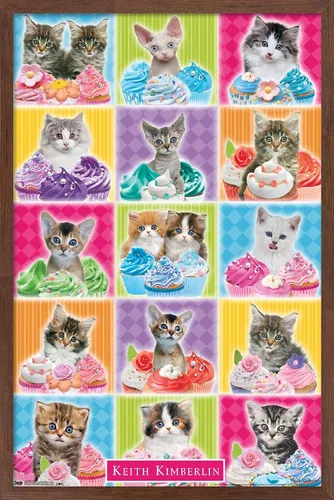 Vista 17 de Trends International Keith Kimberlin - Kitten - Cupcake Wall Poster, 14.725" x 22.375", Barnwood Framed Version