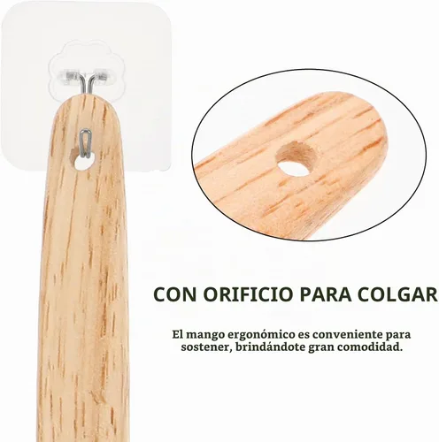 Vista 4 de Hemoton Cucharas de silicona en forma de corazón Mango de madera 4pcs